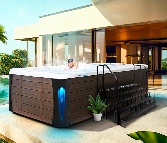 Calspas hot tub being used in a family setting - Enid
